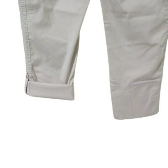 Chicos Cropped Pants Beige Cotton Blend Size 1.5 Roll-Up Cuffs & Button Details - Picture 6 of 12